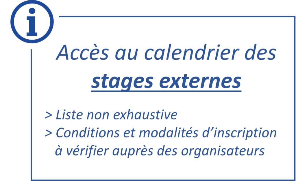 Accès au calendrier des stages externes